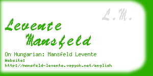 levente mansfeld business card